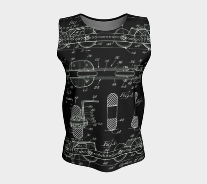 Vintage Inline Skate Patent Loose Sleeveless Top Variation