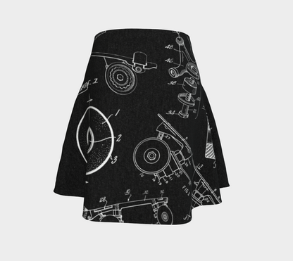 Skate Collage Flare Skirt