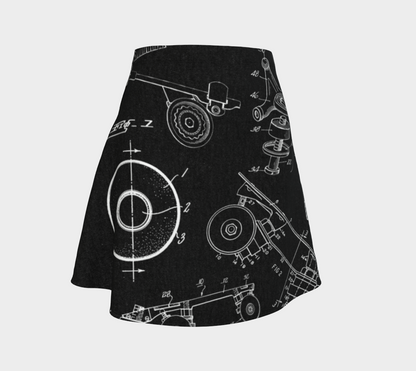 Skate Collage Flare Skirt