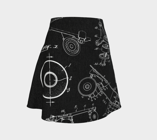 Skate Collage Flare Skirt