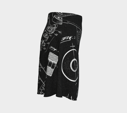 Skate Collage Flare Skirt